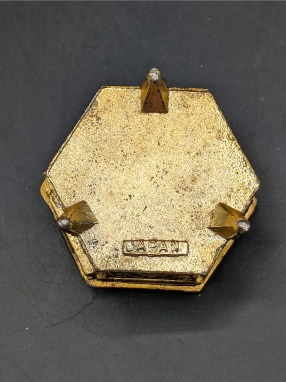 Vtg Victorian Style Ornate Trinket Jewelry Box Gold Tone Metal Tri-foot Japan 2